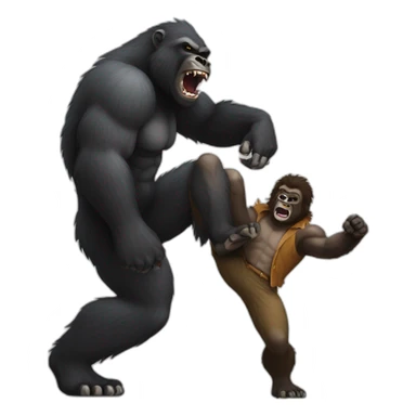 Werewolf fighting a Gorilla sticker