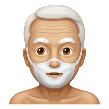 old man with beauty mask all over the face  sticker