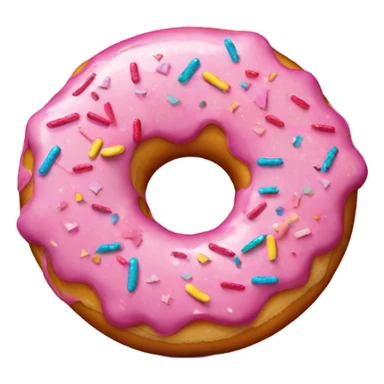 Hint pink donut with glitter and sprinkles  sticker