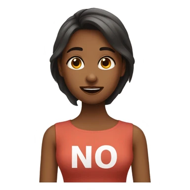 Girl saying no, no, no sticker