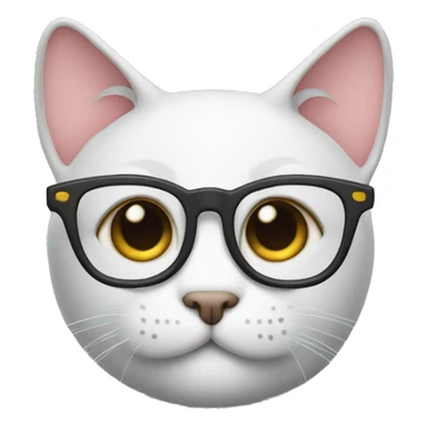 cat with eyeglasses sticker
