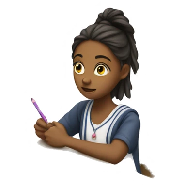 a teenager girl taking an exam sticker