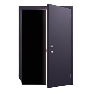 door in darkness, slightly open with a bright, focused white light beam and soft glow coming through, no background sticker
