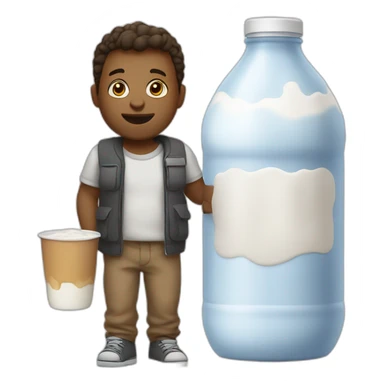 Mdad coming back whit the milk sticker