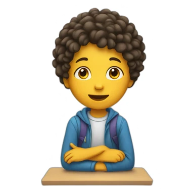 child sitting at school sticker