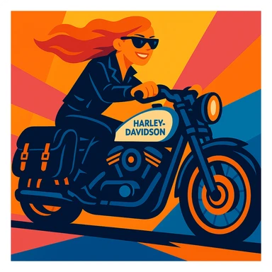 Add black leather saddle bags to the motorcycle, keep the vibrant toon style and all original details. sticker