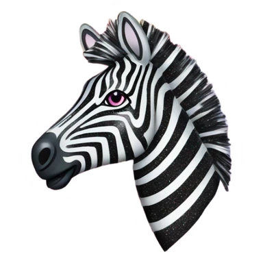 Lisa frank zebra with glitter rainbow stripes sticker
