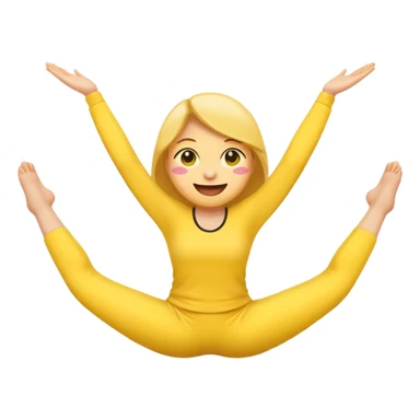 giggly emoji face doing the splits sticker