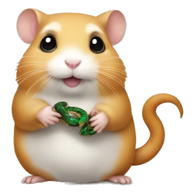 Hamster holding a snake sticker
