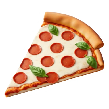 Pizza Napoletana Cinematic Realistic Pizza Napoletana Dish Emoji, depicted as a delicious slice of Neapolitan pizza with a thin, crispy crust, fresh tomato sauce, mozzarella, and basil, rendered with mouth-watering textures and vibrant, warm lighting. sticker