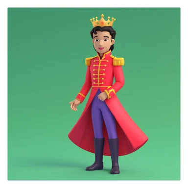 prince in red dress, royaqle background sticker