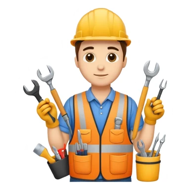 WORKER WITH REPAIR TOOLS sticker