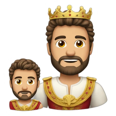 Moreno con barba y corona de rey sticker
