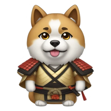 Akita inu dressed as a samurai sticker