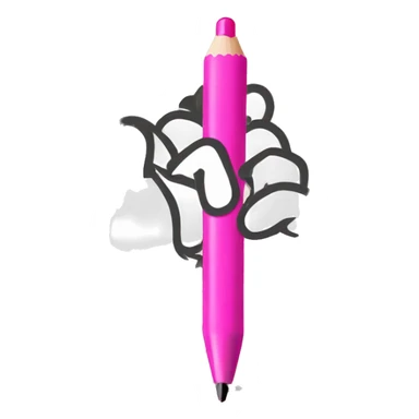 a hand writing with pink pen  sticker
