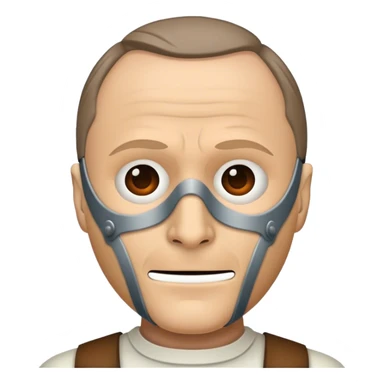 hannibal lecter emoji wearing mask sticker