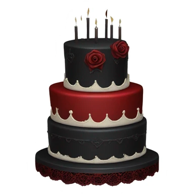 Gothic Black and red vintage cake sticker