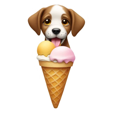 Puppy with icecream sticker