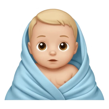 Baby boy newborn in a light blue blanket  sticker