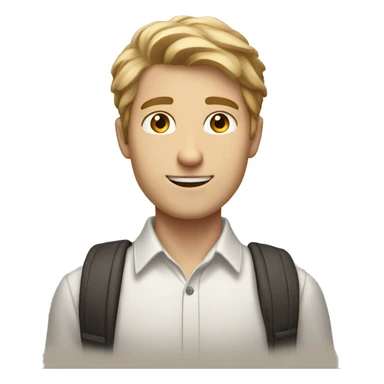 tall, male caucasion student with brown eyes and sandy coloured hair sticker