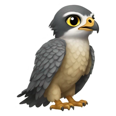 Baby peregrine falcon dressed as a hobbit sticker