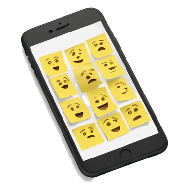 iphone with sticky notes on the screen sticker