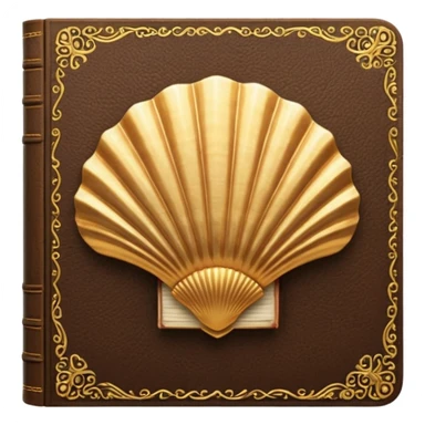 Scallop gold shell + small book sticker