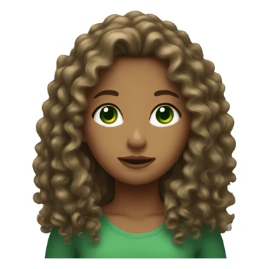 long curly hair girl with green eyes sticker