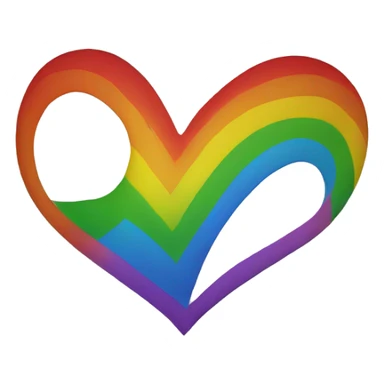 a rainbow heart sticker
