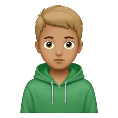 portrait of a boy in green hoodie sticker