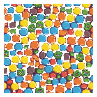 colorful vibrant round bumpy candy cluster, nerds gummy cluster sticker