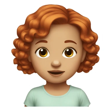 Baby girl auburn hair sticker