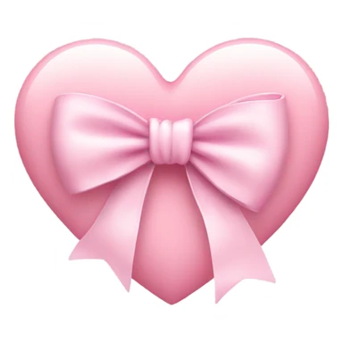 Light pink heart with a bow on it  sticker