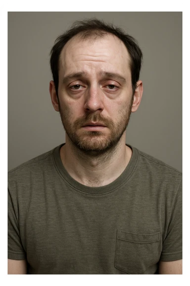 Uomo con testosterone basso  immagine realistica in 3D in italiano sticker