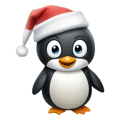 Happy penguin christmas celebrating sticker