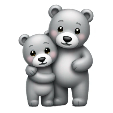 realistic-grey-bears-happy-couple-hugging-with-love sticker