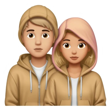 Justin Bieber wearing a hoodie with Hailey Bieber sticker