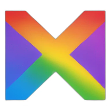 X on a the LGBT flag sticker