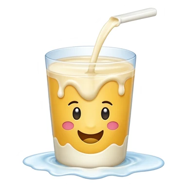 Emoji with milk flowing sticker