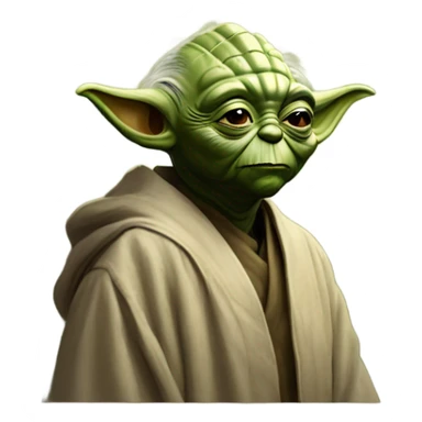 master yoda and behind there is a painting of master yoda sticker