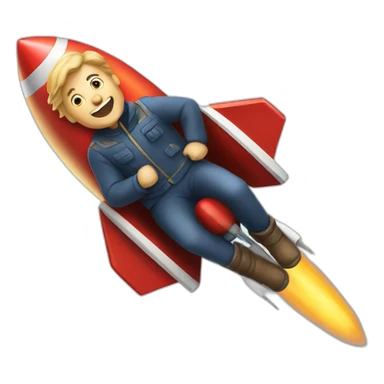 British yorkshire man straddling a rocket sticker