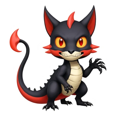 Salandit-Noibat-Litten-Hybrid with a white skull-face (Full body) sticker