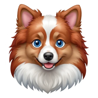 Red Merle spitz nain with blue eyes sticker