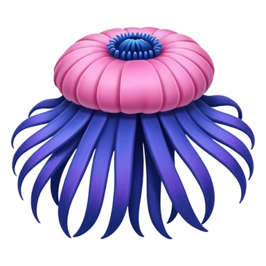 sea anemone blue pink sticker