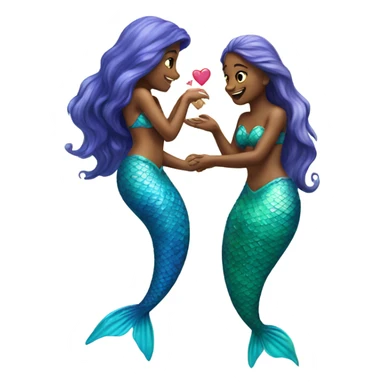 two mermaids in love sticker