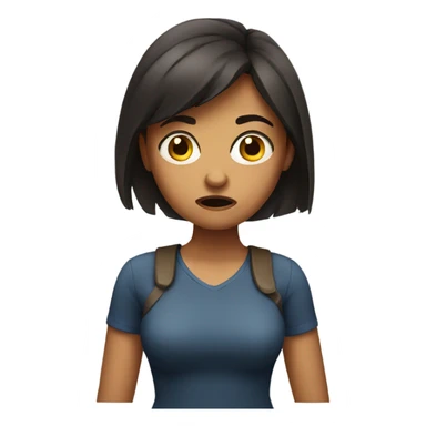 Girl with annoyed face  sticker