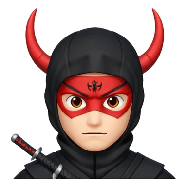 Un ninja con cuernos del diablo  sticker