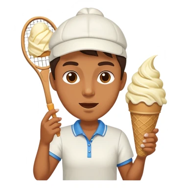Tennis player eating ice cream  sticker