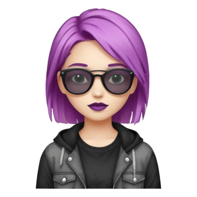 stylish teen girl wearing shades and dyed her hair, grunge outfit sticker