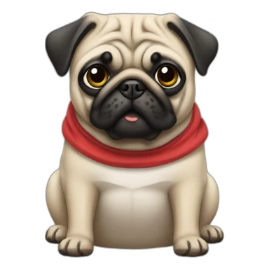 pug wearing a t-shirt sticker